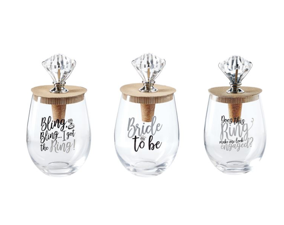 WEDDING BLING WINE GLASS TOPPER SETS