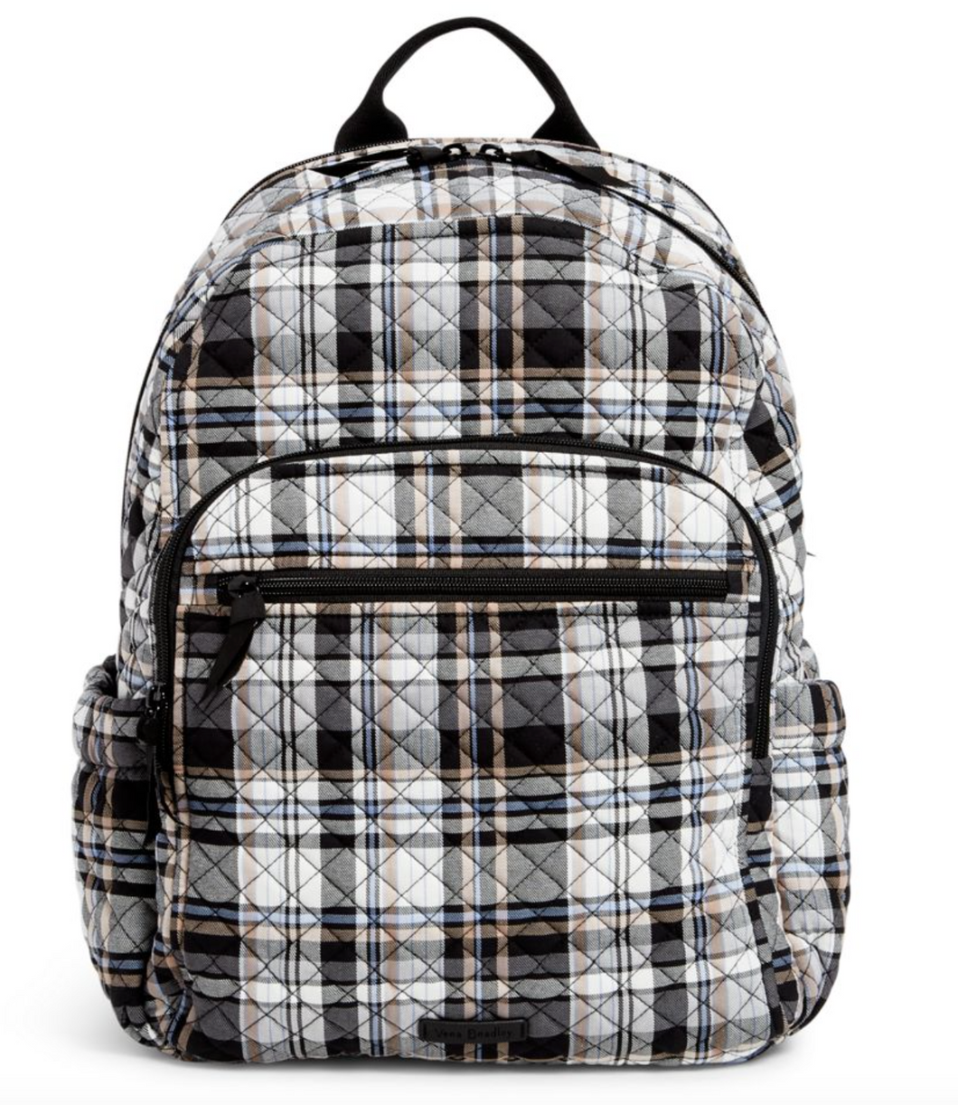 COZY PLAID NEUTRAL CAMPUS BACKPACK