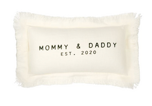 MOMMY & DADDY EST 2020 PILLOW