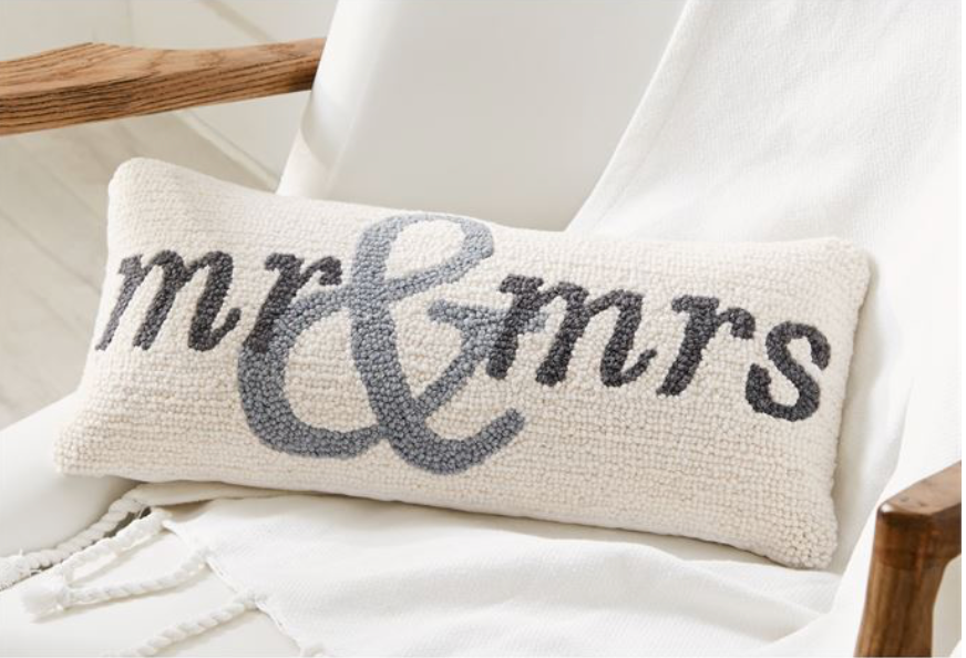 MR & MRS HOOKED PILLOW