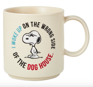 PEANUTS SNOOPY "WRONG SIDE OF THE DOGHOUSE" MUG