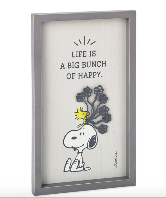 PEANUTS SNOOPY & WOODSTOCK "BUNCH OF HAPPY" WALL ART