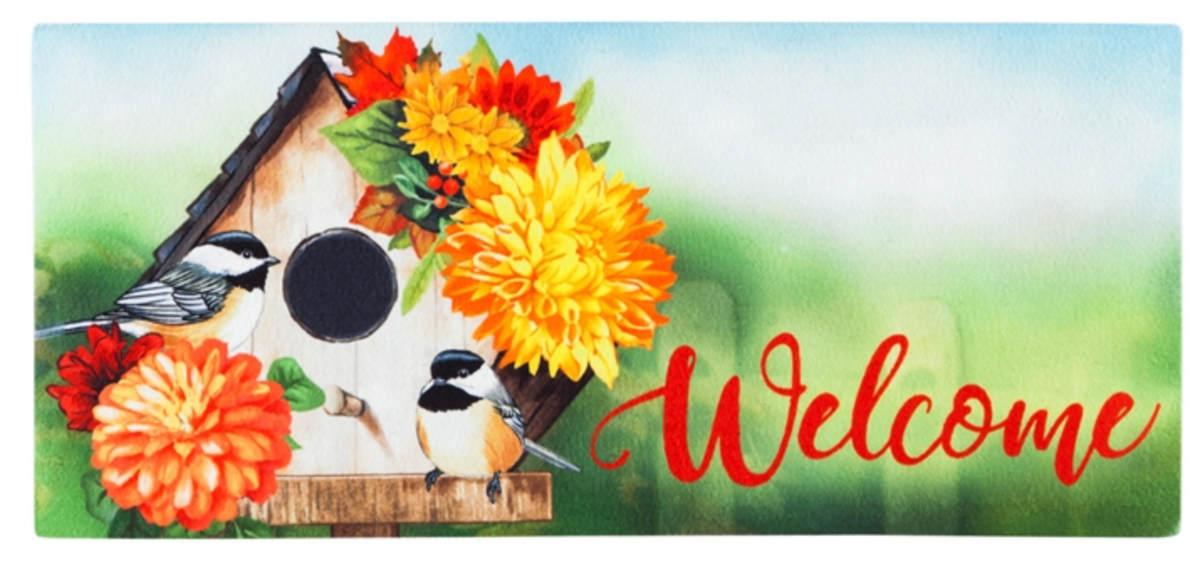 CHICKADEE FLORAL BIRDHOUSE SASSAFRAS SWITCH MAT Christine's Hallmark Shop