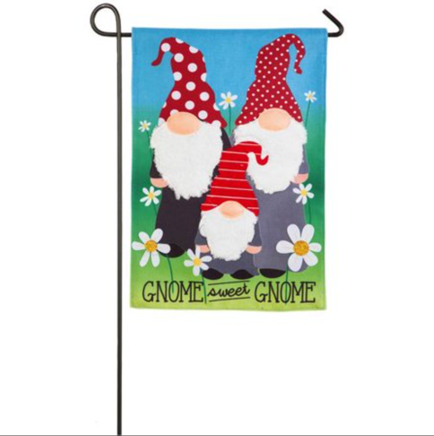 GNOME SWEET GNOME GARDEN FLAG