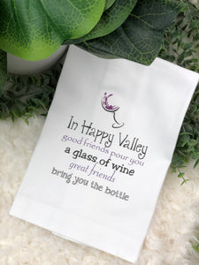 HAPPY VALLEY GLASS OF WINE HAND TOWEL